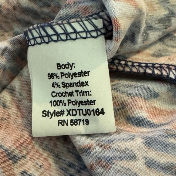 NY Collection XL Top Shirt Orange Striped Scoop Neck Bell 3/4 Sleeve Stretch - Picture 3 of 8